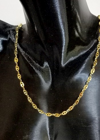 Zincir Detaylı Altın Renk Midi Kolye - Görsel 2