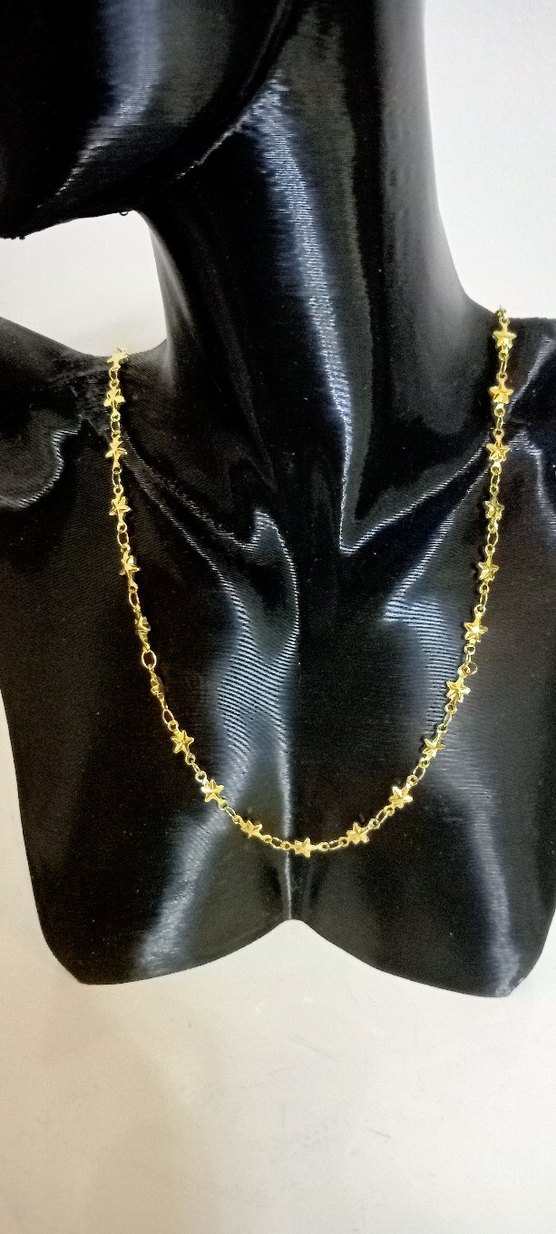 Zincir Detaylı Parlak Altın Kadın Kolye - Görsel 2