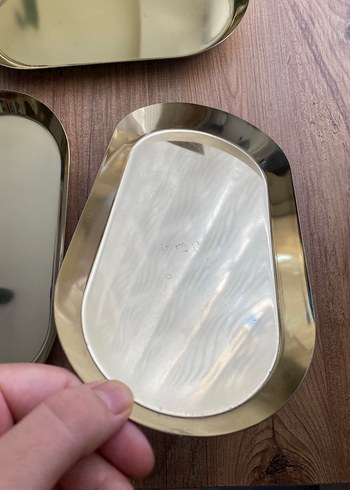 Beden altın Renk H&m Altın Renkli Modern Tepsi Seti