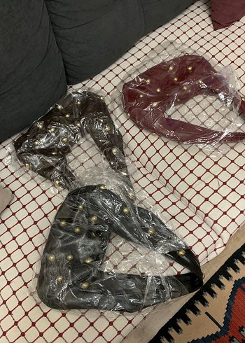 Kahverengi Nakışlı Boncuk Detaylı Kadın Omuz Çantası