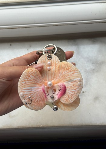 Çiçekli Boncuklu Bohem Kadın Charm Anahtarlık - Görsel 4