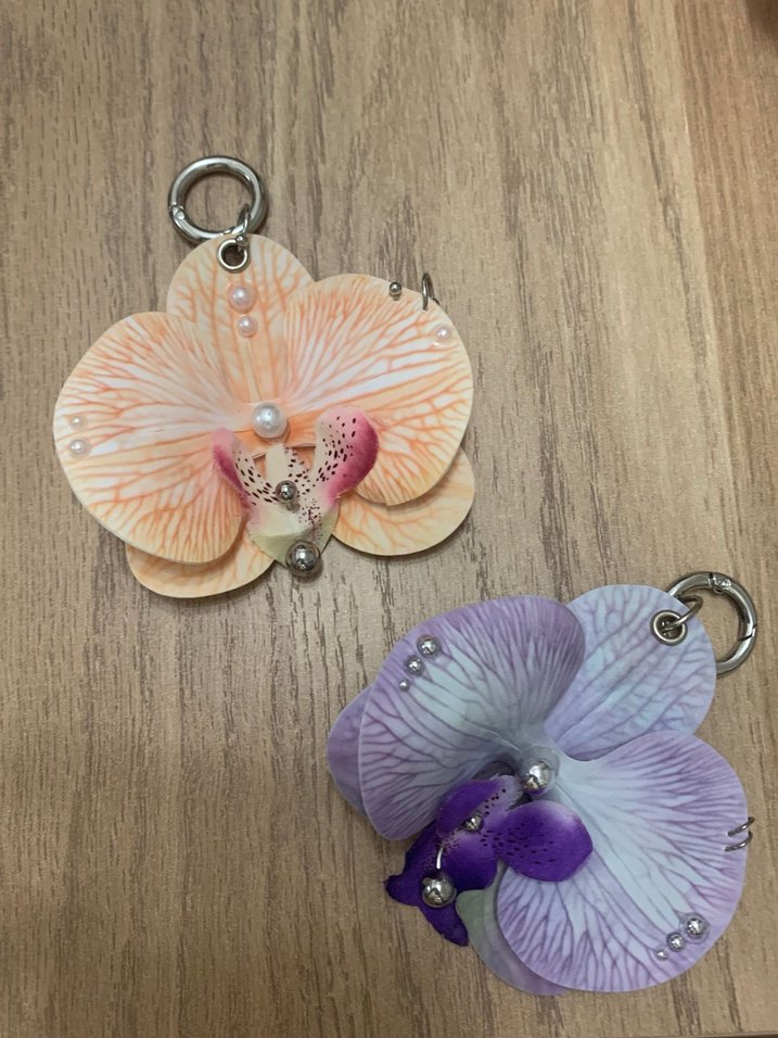 Çiçekli Boncuklu Bohem Kadın Charm Anahtarlık - Görsel 3