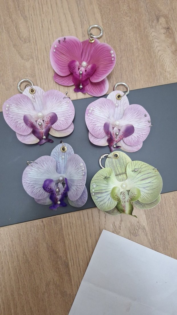 Çiçekli Boncuklu Bohem Kadın Charm Anahtarlık - Görsel 2