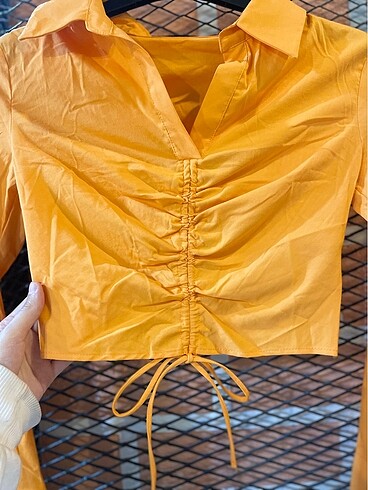 Bershka Kadın uzun kollu crop bluz