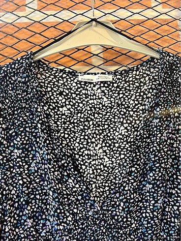 m Beden Pull&Bear Çiçekli Uzun Kol Elbise