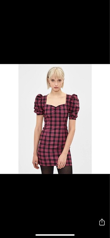 Bershka Ekoseli Elbise