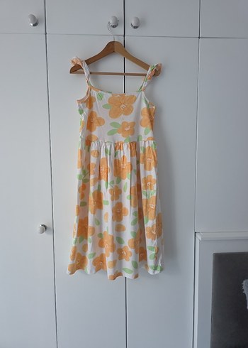 Kız Çocuk Turuncu Bohem Elbise - Görsel 3