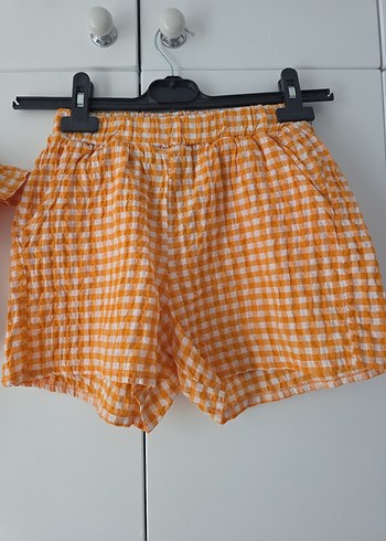 Turuncu Pötikareli Mini Şort - Görsel 4