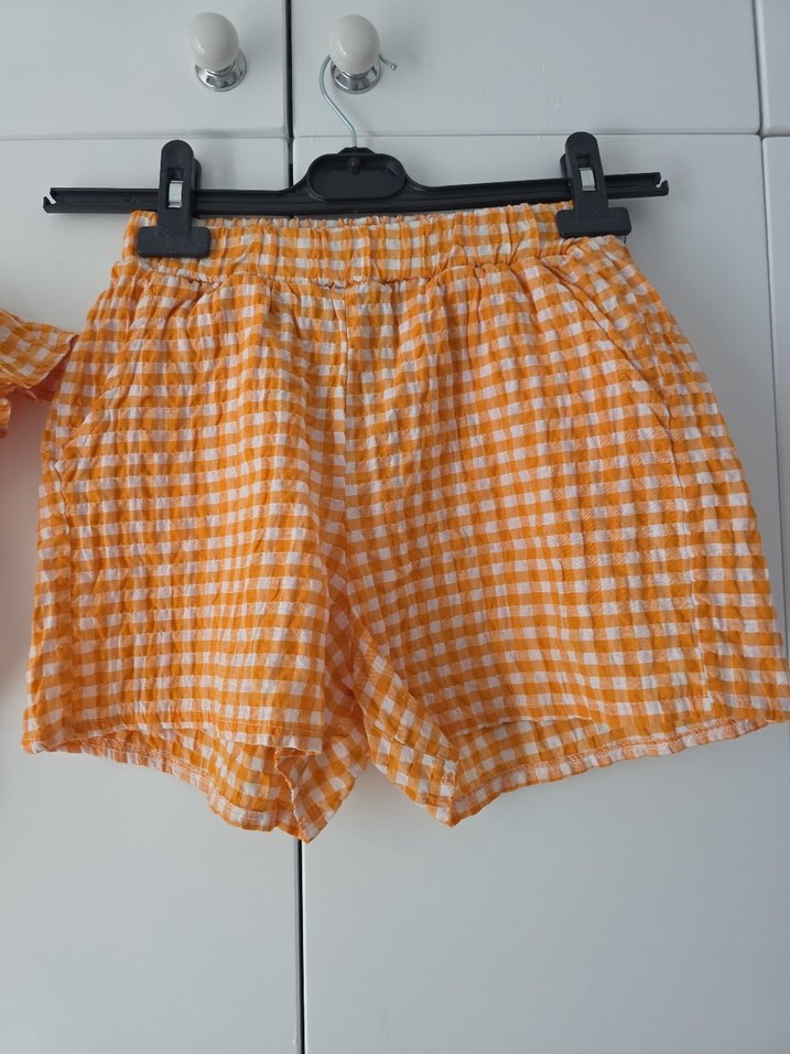 Turuncu Pötikareli Mini Şort - Görsel 4