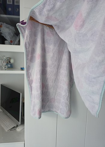 Mor Puantiyeli Kız Çocuk Plaj Panço - Görsel 3