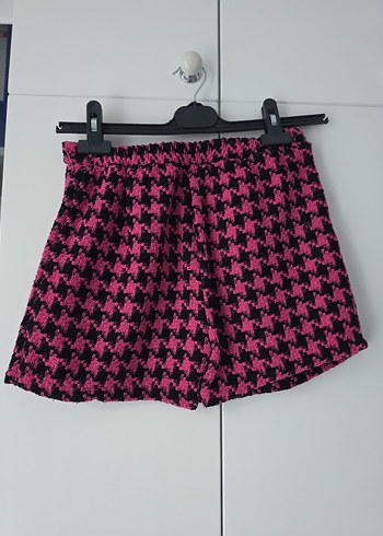 Pembe Siyah Mini Etek Şort - Görsel 5