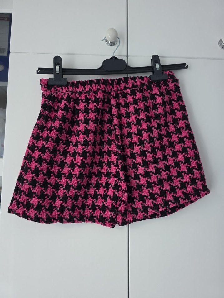 Pembe Siyah Mini Etek Şort - Görsel 5