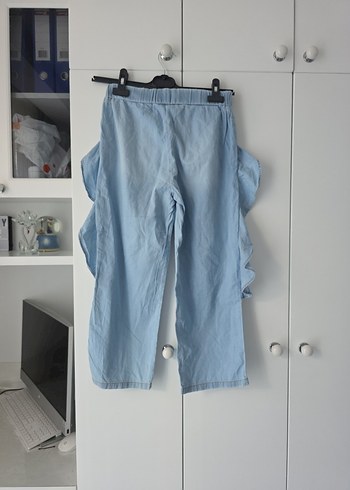 Fırfırlı Mavi Midi Jean - Görsel 3