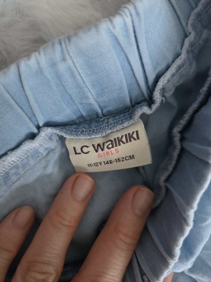 Fırfırlı Mavi  Midi Jean - Görsel 4