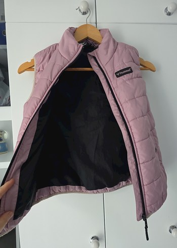 Kız Çocuk Pembe Fermuarlı Yelek - Görsel 2