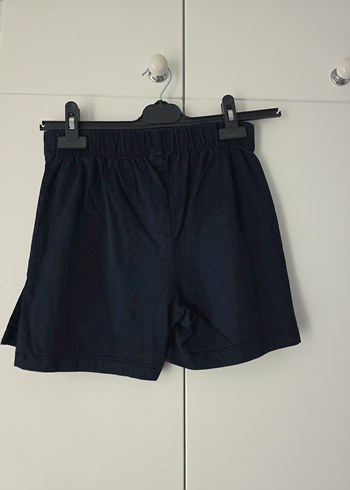 Lacivert Mini Kot Etek Şort Pilili - Görsel 3