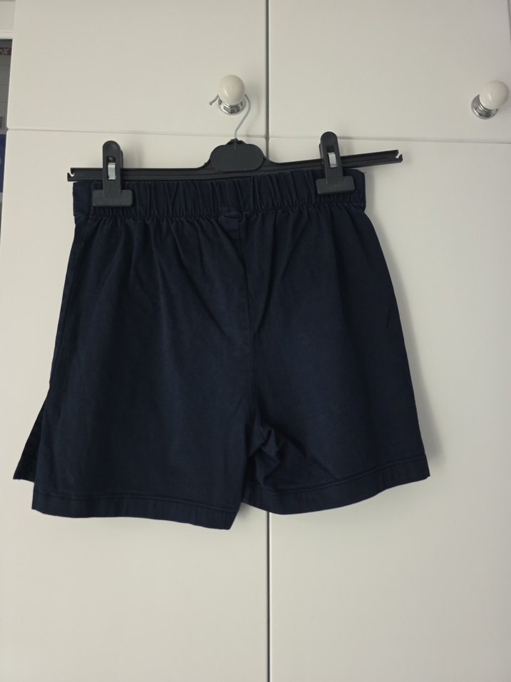 Lacivert Mini Kot Etek Şort Pilili - Görsel 3