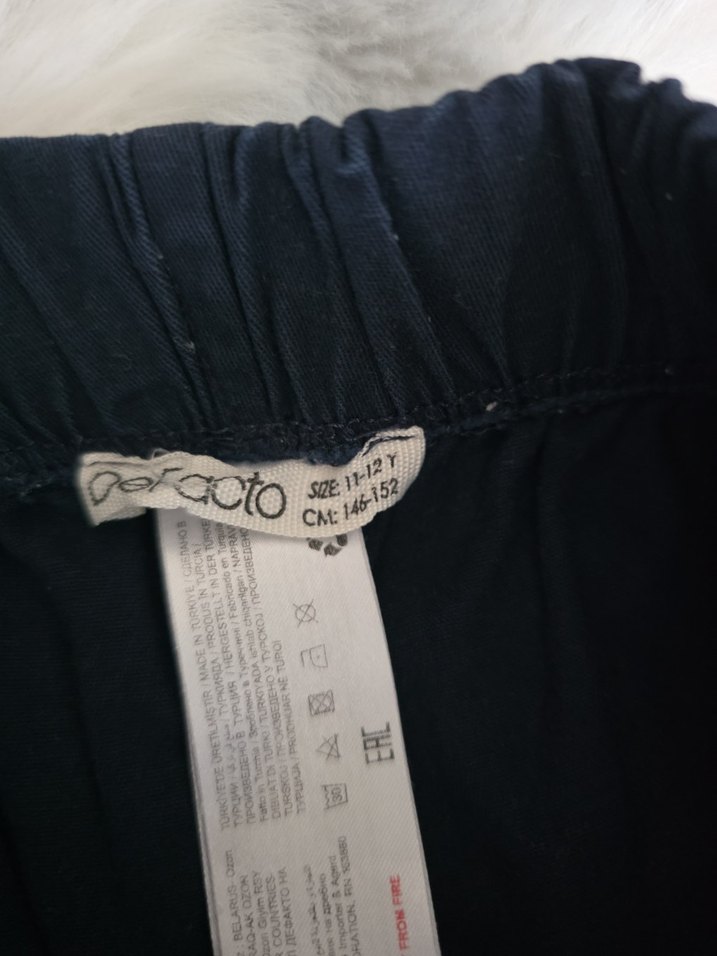 Lacivert Mini Kot Etek Şort Pilili - Görsel 4