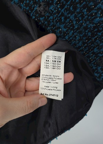 Düğmeli Lacivert Yün Ceket - Görsel 4