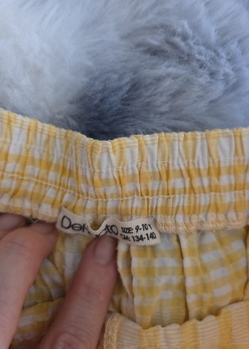 Sarı Mini Renkli Bağcıklı Bluz ve Şort Takımı - Görsel 7