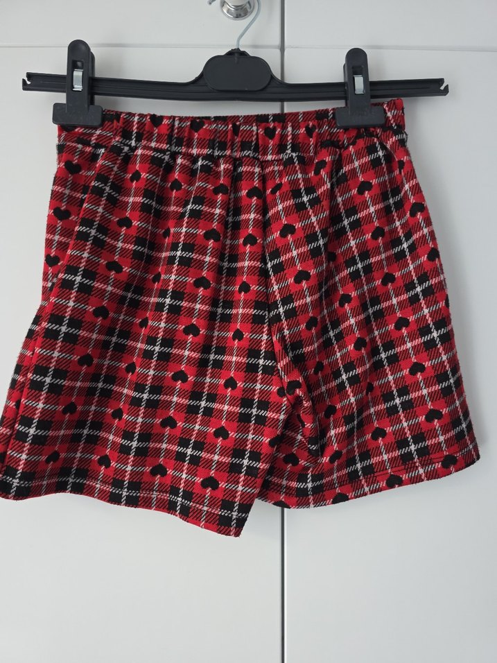 Kırmızı Kareli Mini Etek Şort - Görsel 3