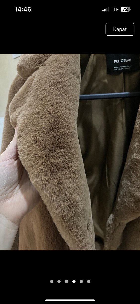 Pull and bear peluş kürk - Görsel 4