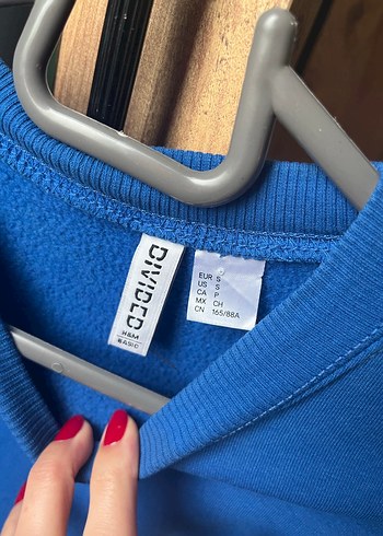 H&M Mavi Oversize Kadın Sweatshirt - Görsel 3