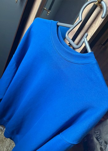 H&M Mavi Oversize Kadın Sweatshirt - Görsel 2