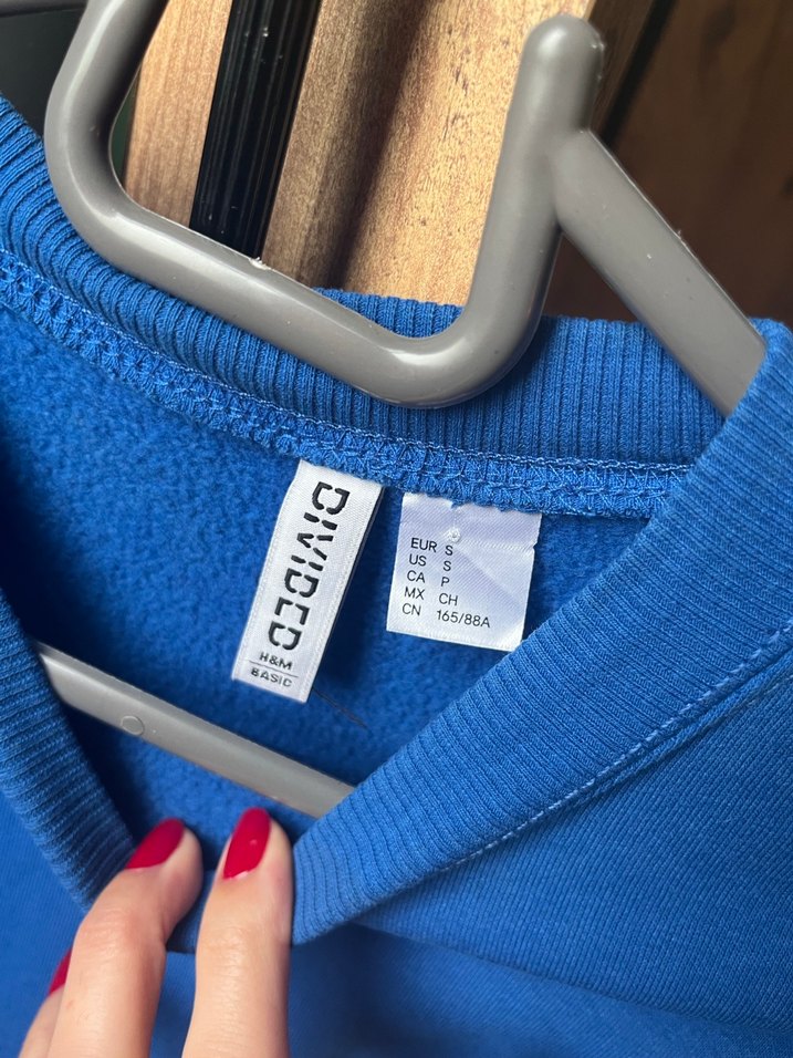 H&M Mavi Oversize Kadın Sweatshirt - Görsel 3