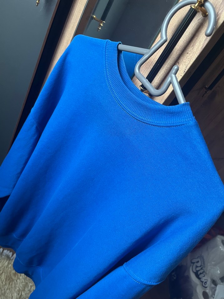 H&M Mavi Oversize Kadın Sweatshirt - Görsel 2