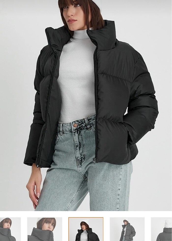 Oversize Şişme Mont - Görsel 3