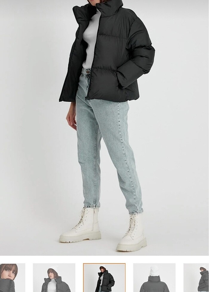 Oversize Şişme Mont - Görsel 4