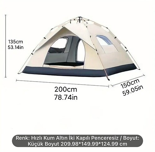 Otomatik kamp çadırı - Görsel 5