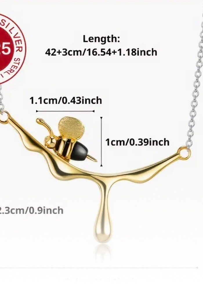 Hipoelerjenik Bal damlası arı kolye - Görsel 3