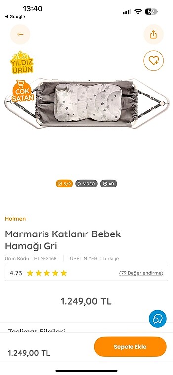 Diğer Katlanılabilir çocuk hamak