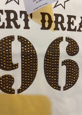 Beyaz Baskılı Kısa Kollu Kadın Tişört - Görsel 2