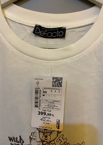 Beyaz Baskılı Kadın Tişört - Görsel 2