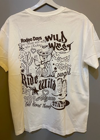 Beyaz Baskılı Kadın Tişört - Görsel 3