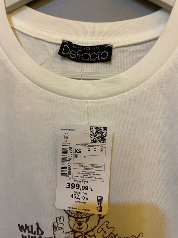 Beyaz Baskılı Kadın Tişört - Görsel 2