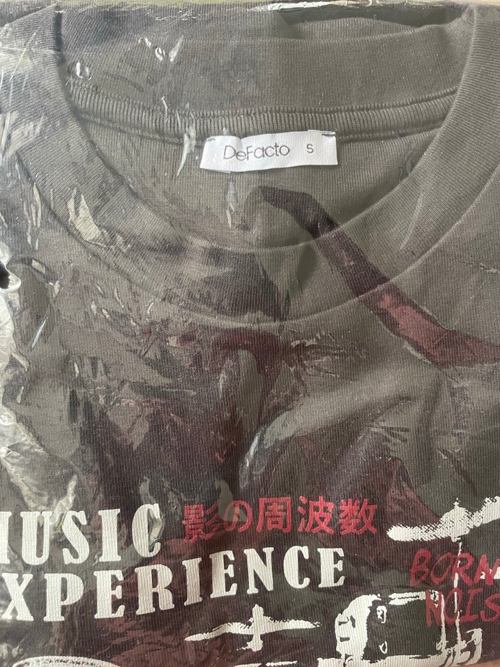 Defacto kadın Siyah Baskılı Uzun Kollu Tshirt - Görsel 3