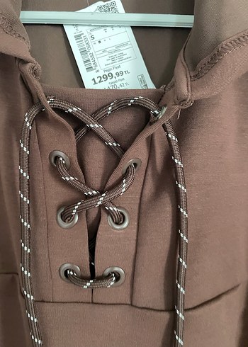 Kahverengi Kapüşonlu Kadın Sweatshirt - Görsel 4