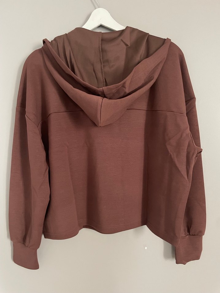 Kahverengi Kapüşonlu Kadın Sweatshirt - Görsel 2