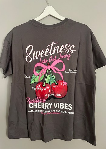 Defacto Gri Pamuklu Kadın Kısa Kollu Tshirt - Görsel 2