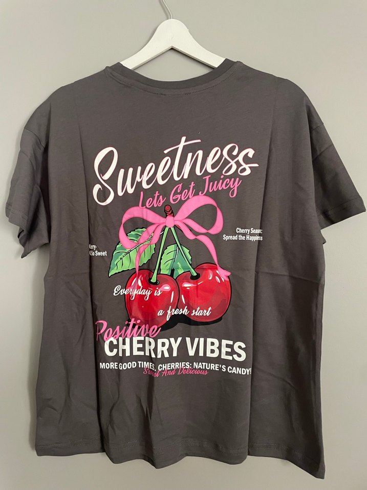 Defacto Gri Pamuklu Kadın Kısa Kollu Tshirt - Görsel 2