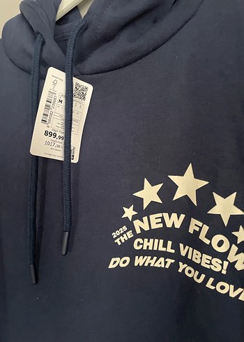 Defacto Lacivert Kapüşonlu Baskılı Sweatshirt - Görsel 4