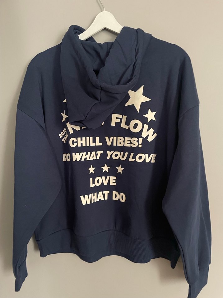 Defacto Lacivert Kapüşonlu Baskılı Sweatshirt - Görsel 2