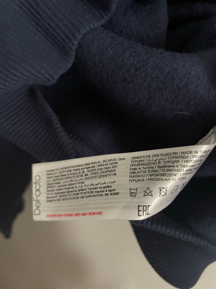 Defacto Lacivert Kapüşonlu Baskılı Sweatshirt - Görsel 5