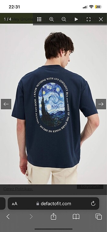 Defacto Defacto Van Gogh tshirt