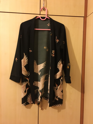 Leylek desenli kimono