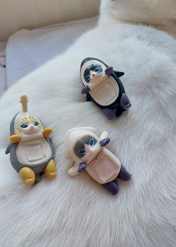 Pastel Beyaz Kedi Figürlü Aksesuar - Görsel 3